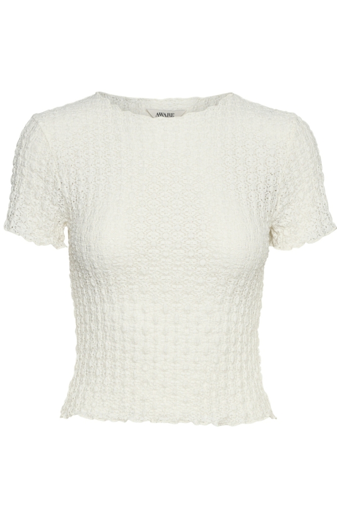 VMSHELBY SS O-NECK SHORT TOP VMA NO 10311731 SNOW WHITE